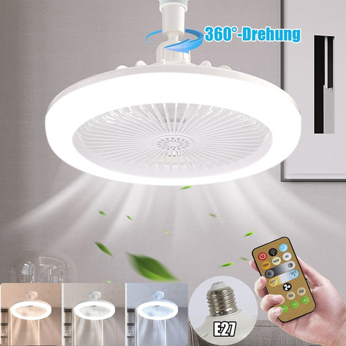 Ventilateur de plafond moderne à LED avec lumière et télécommande