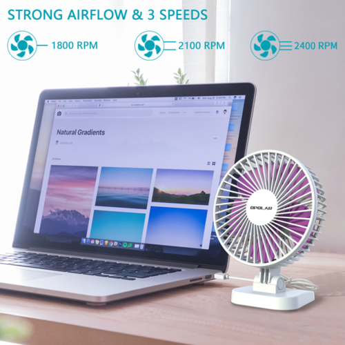 Ventilateur de bureau USB portable mini à 3 vitesses