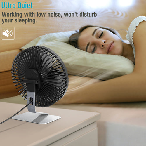 Ventilateur de bureau USB avec flux d'air puissant amélioré et support couleur cuivre
